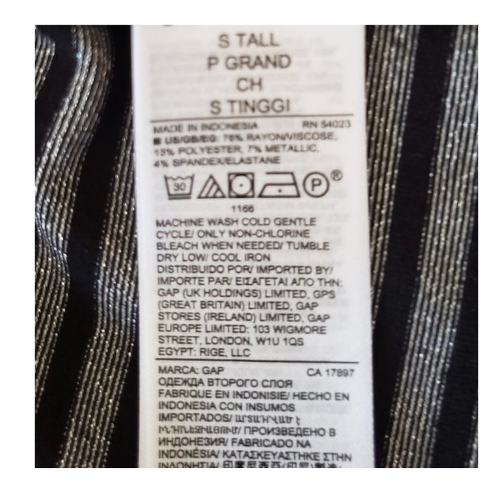 NEW GAP Metallic Stripe Twist-Knot Midi Dress SZ S - Picture 8 of 11